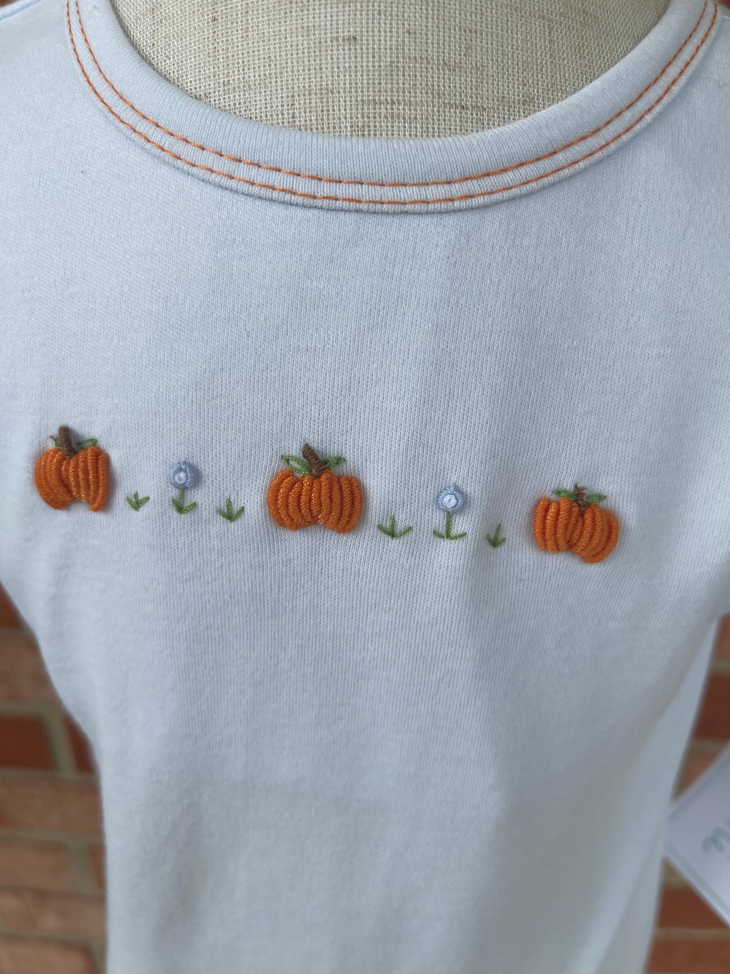 Blue Knit Pumpkin Romper