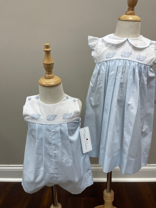 Whale Stitched Romper