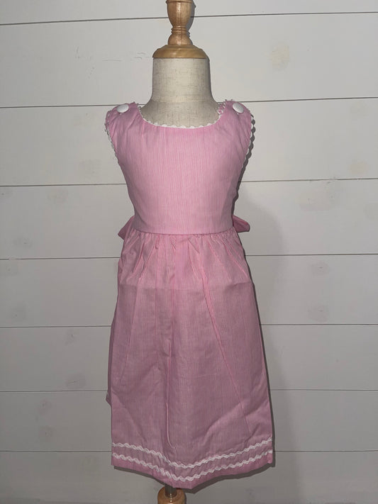 Pink Seersucker A-Line Dress
