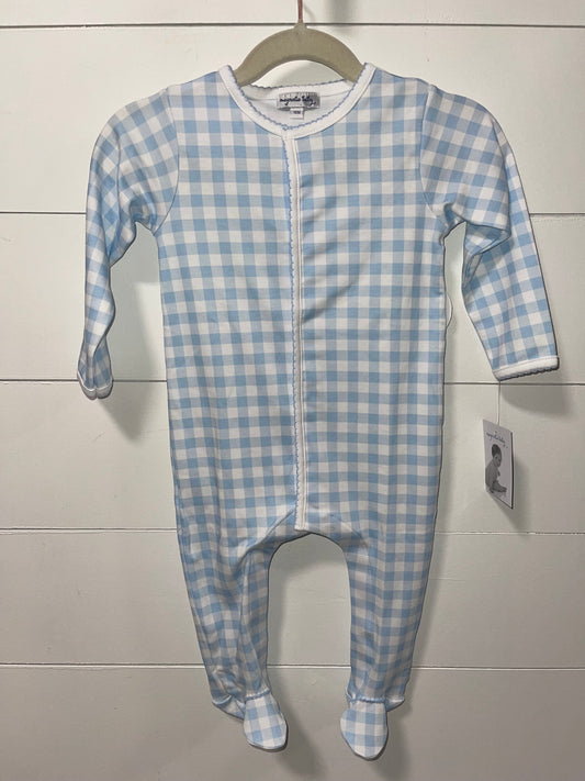 Baby Blue Gingham Footie