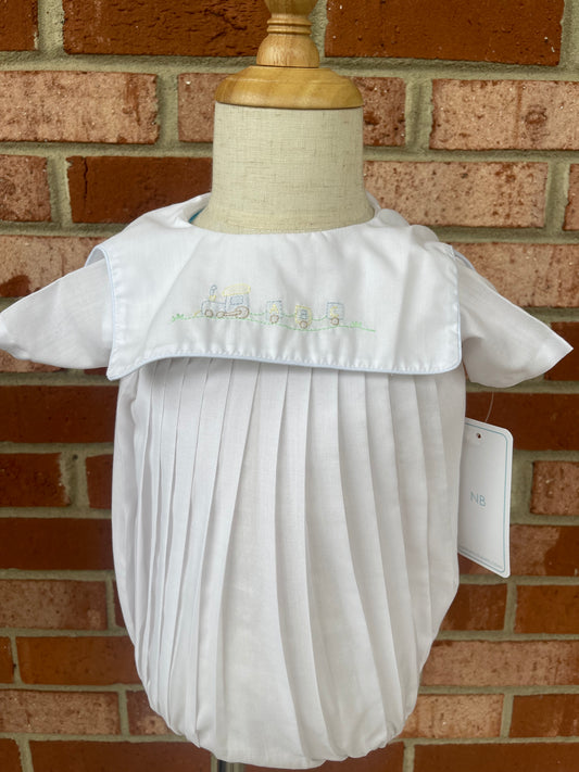 Embroidered Train Bubble- White