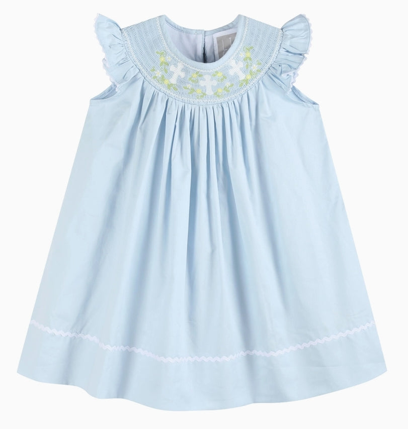 Floral Cross Smocked Dress