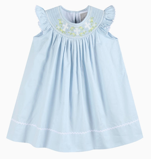 Floral Cross Smocked Dress
