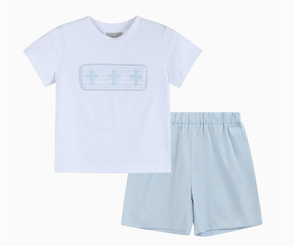 Cross Smocked Short Set
